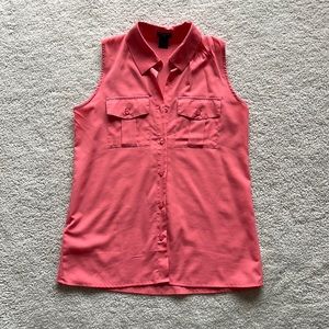 Ann Taylor Factory Petite Sleeveless Pink Blouse Top - Size XSP